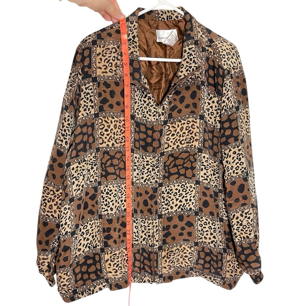 Drapers And Damon's 2X Jacket 100% Silk Poly Lined‎ Animal Print Safari Mob Boss - Picture 3 of 8